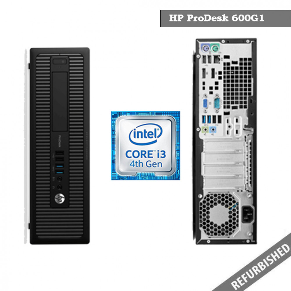 Refurbished HP ProDesk 600G1 SFF (i3 4th Gen, 8GB DDR3 RAM, 256GB SATA SSD, Windows 10, 6 Months Warranty)