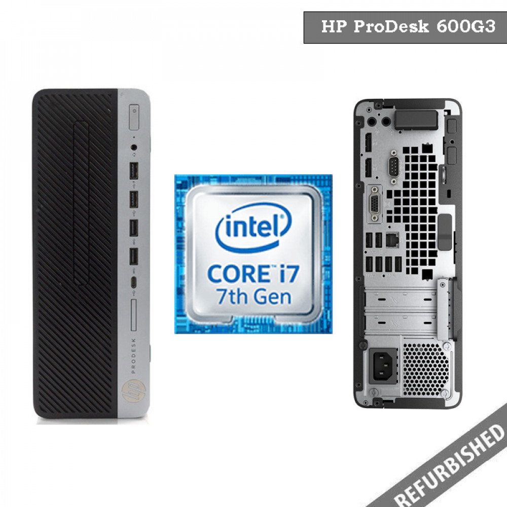 HP ProDesk 600G3 SFF (i7 7th Gen, 8GB DDR3 RAM, 256GB SATA SSD, Windows 10, 6 Months Warranty)