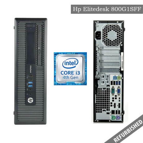 Refublished HP EliteDesk 800G1 SFF (i3 4th Gen, 8GB DDR3 RAM, 256GB SATA SSD, Windows 10, 6 Months Warranty)