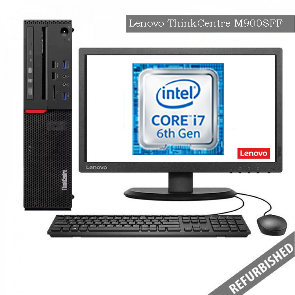 Lenovo ThinkCentre M900 SFF (i3 6th Gen, 8GB DDR3 RAM, 256GB SATA SSD, 19'' Monitor, Windows 10, 6 Months Warranty)