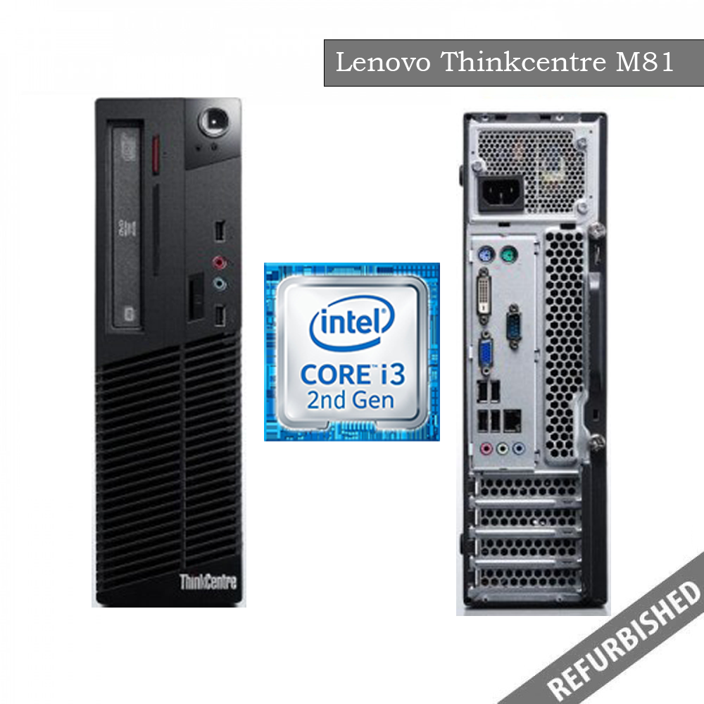 Lenovo ThinkCentre M81 SFF (i3 2nd Gen, 8GB DDR3 RAM, 256GB SATA SSD, Windows 10, 6 Months Warranty)