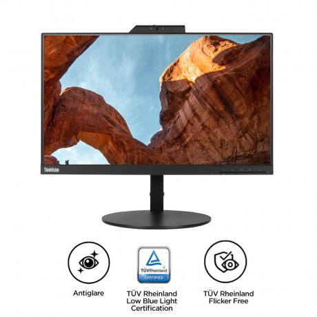 Lenovo ThinkVision T22v-10 21.5 Inch Wide FHD VoIP Monitor with Speaker and Webcam