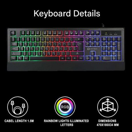 Livetech DevilX Wired USB Gaming Keyboard Mouse Combo