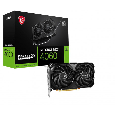 MSI NVIDIA RTX 4060 Ventus 2X Black OC 8GB GDDR6 Graphics Card