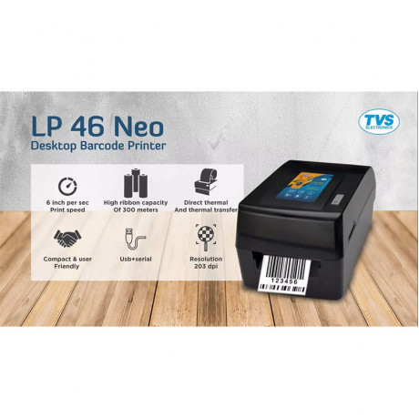 TVS Electronics  LP 46 Neo Label-Barcode Printer (Black)