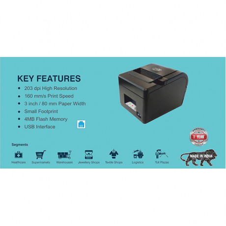 TVS Electronics RP 3160 Gold Thermal Receipt Printer (Black)