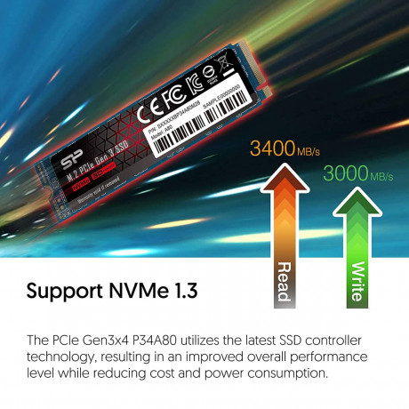 Silicon Power P34A60 256B M.2 NVMe Internal SSD