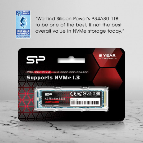 Silicon Power P34A60 256B M.2 NVMe Internal SSD