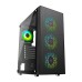 Ant Esports Ice-110 Mid-Tower Computer Gaming Cabinet With Rgb Light- Black (Mt)