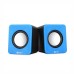 Enter Pair Black Blue USB 2.0 3.5mm Stereo Mini Multimedia Speaker Sound Box