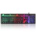 Enter Fighter USB Gaming Keyboard with Rainbow LED Lights, Windows Lock Key with 12 Multimedia Keys, Splash Resistant, LED Control Key